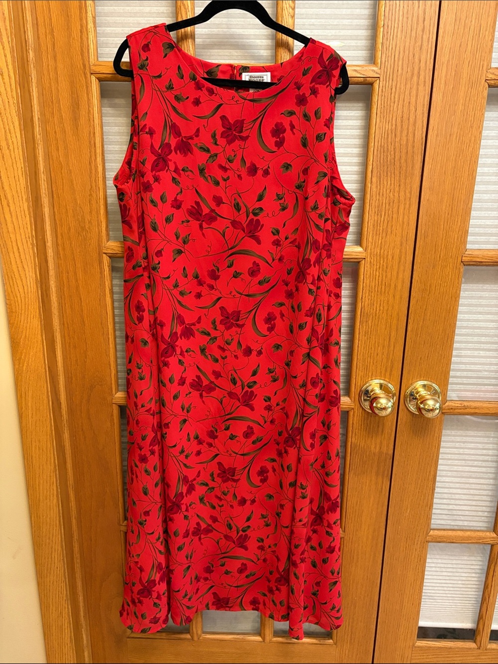 VTG Jennifer Moore Red Floral Maxi Dress
